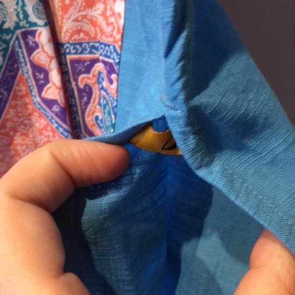 Aurelia XXL Kurta Sleeveless Pink Blue Pattern Indian Attire 100% Cotton - Picture 7 of 13